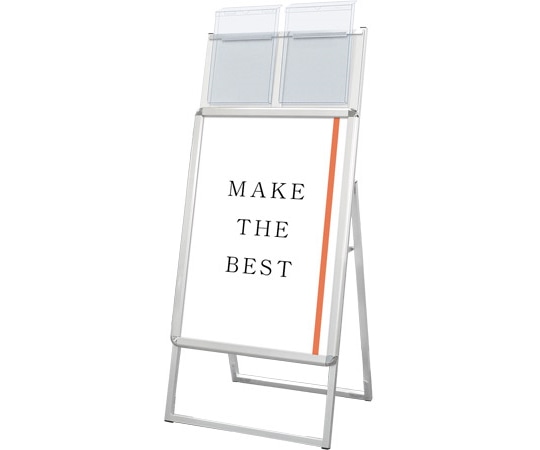 常磐精工 ポスターグリップスタンド看板 屋外用 カタログケース付 B2片面 シルバー PGSKK-B2KS-G 1台(ご注文単位1台)【直送品】