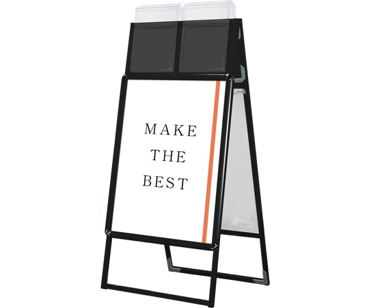 常磐精工 ポスターグリップスタンド看板 屋外用 カタログケース付 B2両面 ブラック PGSKK-B2RB-G 1台(ご注文単位1台)【直送品】