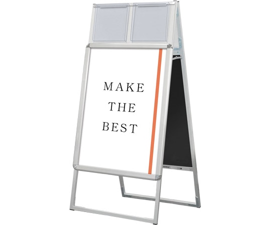 常磐精工 ポスターグリップスタンド看板 屋内用 カタログケース付 B2両面 シルバー PGSKK-B2RS 1台(ご注文単位1台)【直送品】