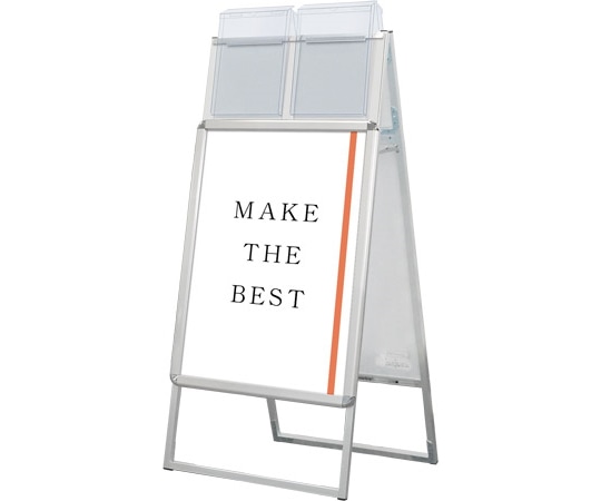 常磐精工 ポスターグリップスタンド看板 屋外用 カタログケース付 B2両面 シルバー PGSKK-B2RS-G 1台(ご注文単位1台)【直送品】