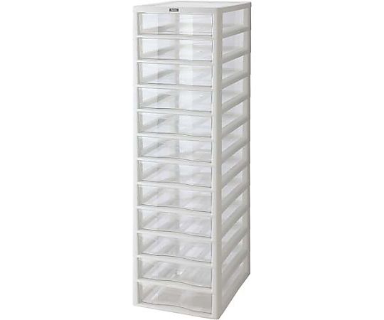 ジェイ・イー・ジェイ フロアケース アプロス B4 深型12段 キャスター無 白  1台(ご注文単位1台)【直送品】