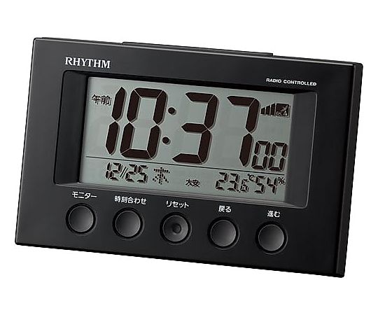 リズム(時計) リズム多機能電波時計フィットウエーブスマート 黒 8RZ166SR02 1個(ご注文単位1個)【直送品】
