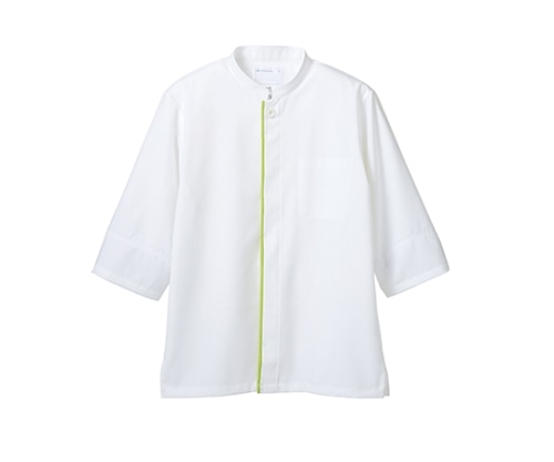 住商モンブラン 調理コート兼用7分袖ネット 白/グリーン 6-463 S 1枚（ご注文単位1枚）【直送品】