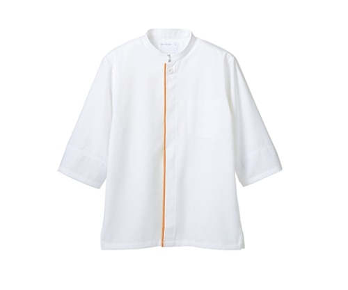 住商モンブラン 調理コート兼用7分袖ネット 白/オレンジ 6-465 3L 1枚（ご注文単位1枚）【直送品】