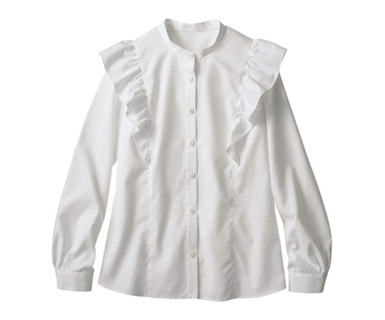 住商モンブラン ブラウス レディス 長袖 ホワイト フリル付 5 BW2001-2 1枚（ご注文単位1枚）【直送品】