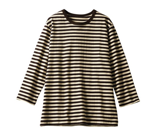 住商モンブラン カットソー 兼用 8分袖 ブラウンボーダー 3L BW2506-71 1枚（ご注文単位1枚）【直送品】