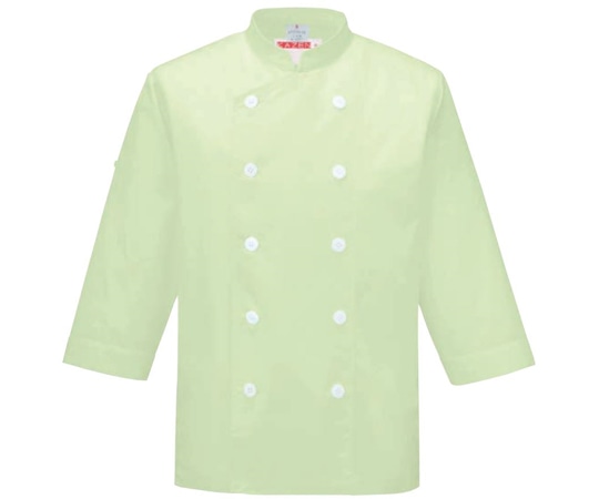 KAZEN コックシャツ七分袖 ミントグリーン M APK210-2 M 1枚（ご注文単位1枚）【直送品】