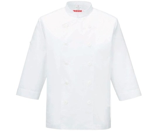 KAZEN コックシャツ七分袖 白 M APK210-10 M 1枚（ご注文単位1枚）【直送品】