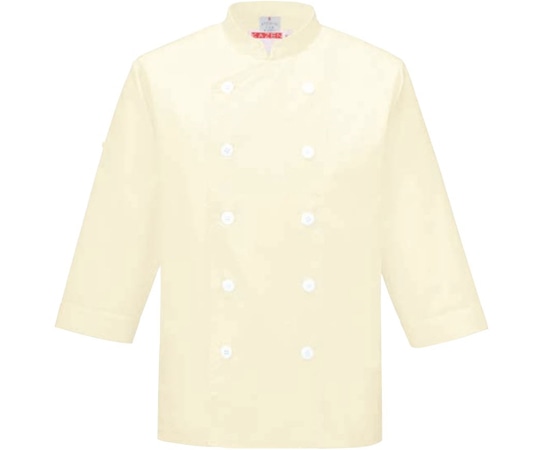 KAZEN コックシャツ七分袖 クリーム M APK210-24 M 1枚（ご注文単位1枚）【直送品】