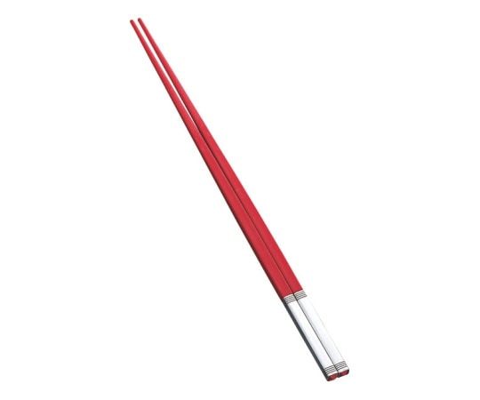 カンダ 燕舞 SPS 箸 ステンキャップ付 レッド  1膳（ご注文単位1膳）【直送品】