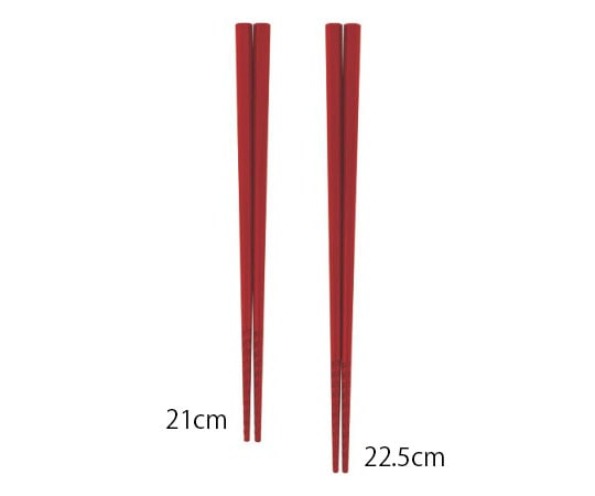 曙産業 トルネード箸 赤 21cm  1膳（ご注文単位1膳）【直送品】