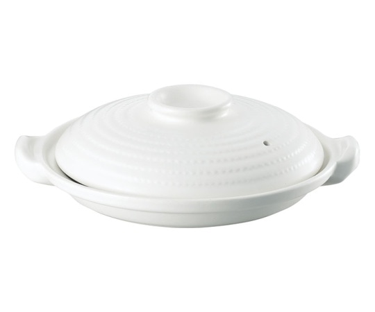 カンダ 耐熱素焼浅型土鍋 白塗 26cm  1個（ご注文単位1個）【直送品】