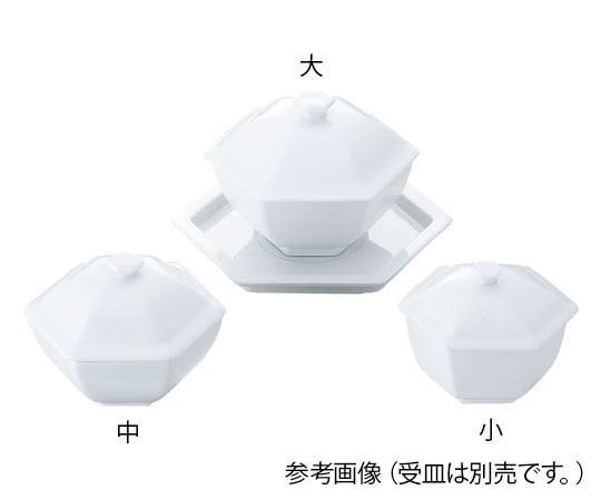 カンダ 白磁 六角蓋物 大  1個（ご注文単位1個）【直送品】