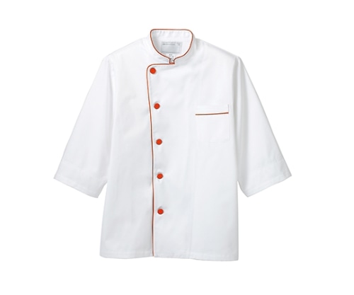 住商モンブラン コックコート兼用7分袖ネット白/オレンジ 6-515 LL 1枚（ご注文単位1枚）【直送品】