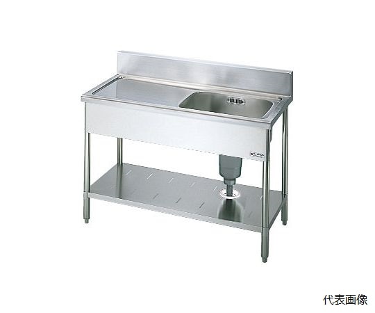 LIXIL（sunwave） 一槽水切付流し台 S-1SC型 バックガード付き 120×80cm S-1SC120A-0B80R 1個（ご注文単位1個）【直送品】