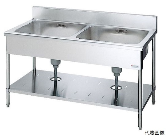 LIXIL（sunwave） 二槽流し台 S-2SN型 バックガード付き 120×80cm S-2SN120A-0B80 1個（ご注文単位1個）【直送品】