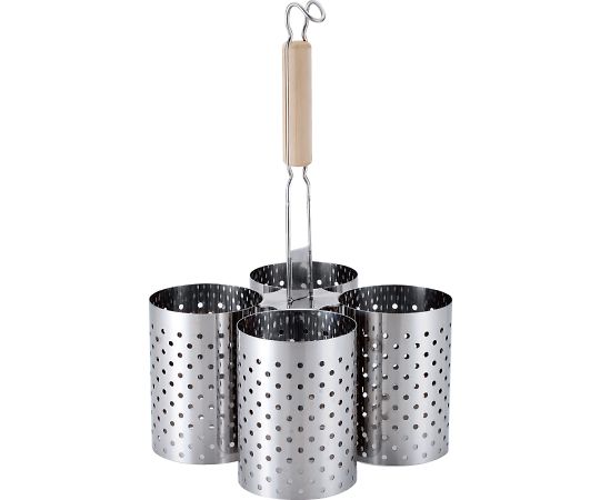 三宝産業（YUKIWA） パンチング長柄木柄 4連かき揚げリング 070475001 1個（ご注文単位1個）【直送品】