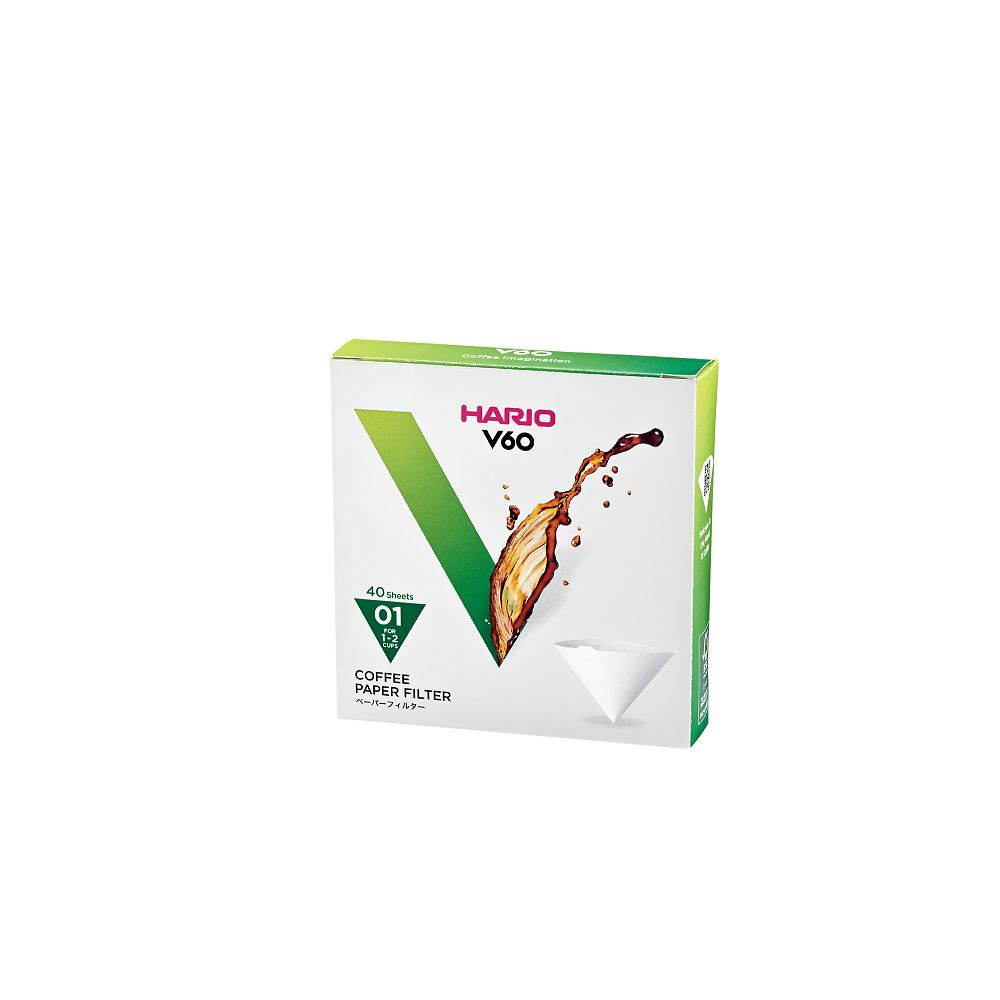 HARIO V60用ペーパーフィルター01W 40枚入り 10箱セット VCF-01-40W 1箱（ご注文単位1箱）【直送品】