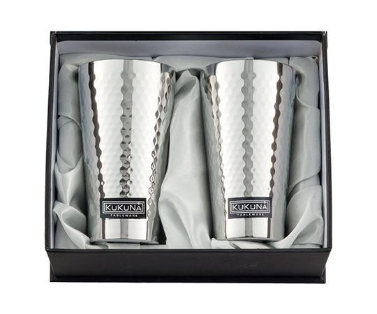 アズワン ステンレスタンブラー 350mL 2客セット(ミラー､槌目仕上げ) 6140-024 1セット（ご注文単位1セット）【直送品】