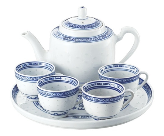 カンダ ホタル陶器 6斗大茶具 トレーφ263mm急須750cc 1組(ご注文単位1組)【直送品】