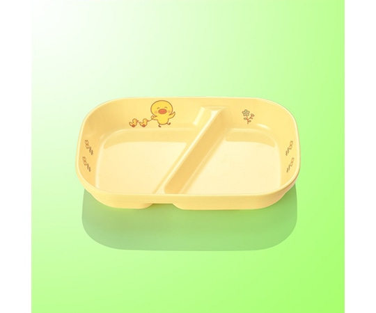 国際化工 角二つ仕切皿 大 ひよこ/イエロー J 32-HIY 1個（ご注文単位1個）【直送品】