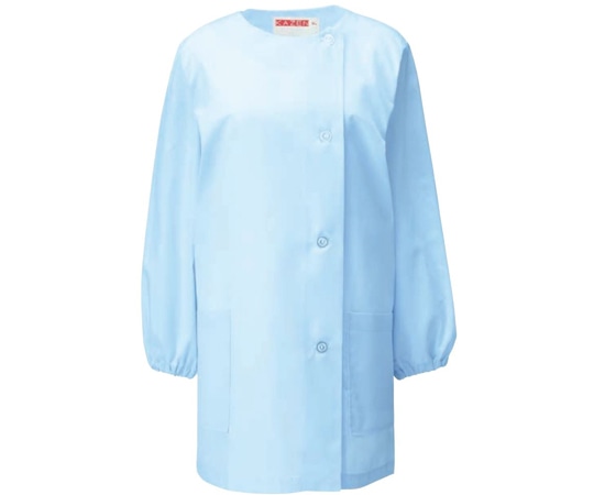 KAZEN 女子調理衣 長袖 サックス 3L 750-31 3L 1枚（ご注文単位1枚）【直送品】