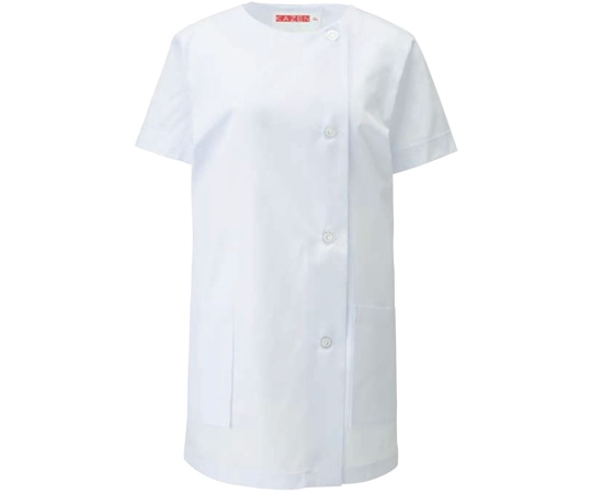 KAZEN 女子調理衣 半袖 白 LL 751-30 LL 1枚（ご注文単位1枚）【直送品】