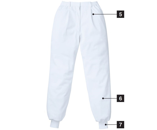 KAZEN レディススラックス 白 M 821-60 M 1枚（ご注文単位1枚）【直送品】