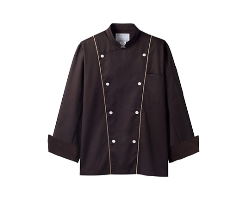 住商モンブラン コックコート 兼用 長袖 濃茶/ベージュ 6-909 M 1枚（ご注文単位1枚）【直送品】
