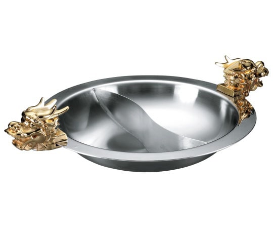 カンダ 燕舞 ドラゴンGP 2槽火鍋 32cm (三層鋼 IH対応) 291138 1個（ご注文単位1個）【直送品】