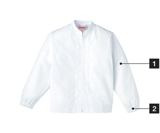 KAZEN 女子ジャンパー長袖 白 M 459-30 M 1枚（ご注文単位1枚）【直送品】