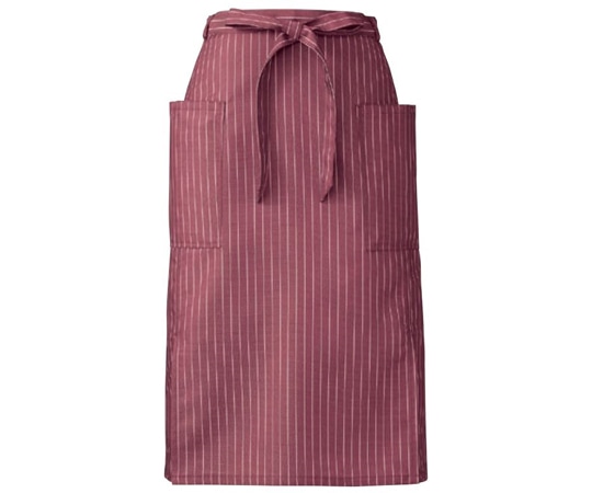 KAZEN 腰下エプロンミドル丈 ワインストライプ フリー APK488-S81 フリー 1枚（ご注文単位1枚）【直送品】