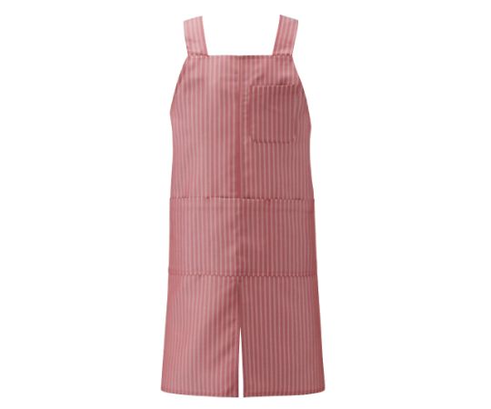 KAZEN 胸当てエプロンH型 ワインストライプ M APK489-S81 M 1枚（ご注文単位1枚）【直送品】