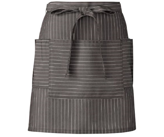 KAZEN サロンエプロン ブラウンストライプ フリー APK492-S33 フリー 1枚（ご注文単位1枚）【直送品】