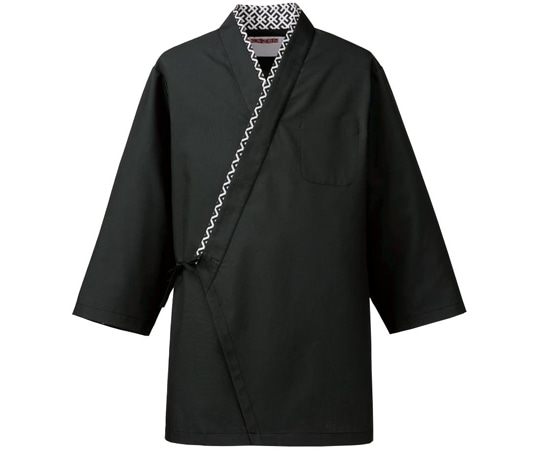 KAZEN ハッピコート 黒幾何柄 LL APK550-15 LL 1枚（ご注文単位1枚）【直送品】