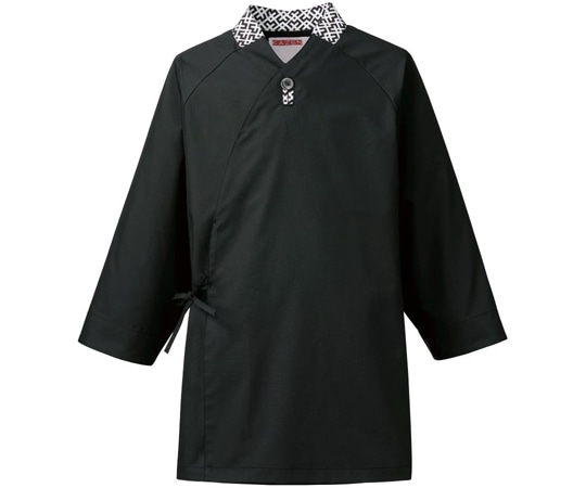 KAZEN モダン作務衣 黒幾何柄 M APK555-15 M 1枚（ご注文単位1枚）【直送品】