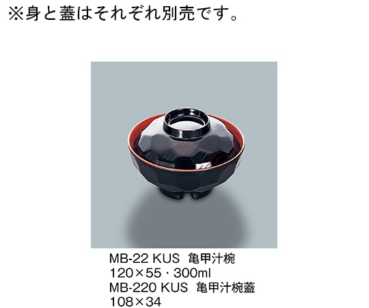三信化工 亀甲汁椀蓋 黒内朱 MB-220_KUS 1個（ご注文単位1個）【直送品】