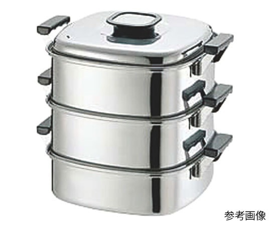 アズワン PE 18-0角蒸器 3段27cm 270x270  1個（ご注文単位1個）【直送品】