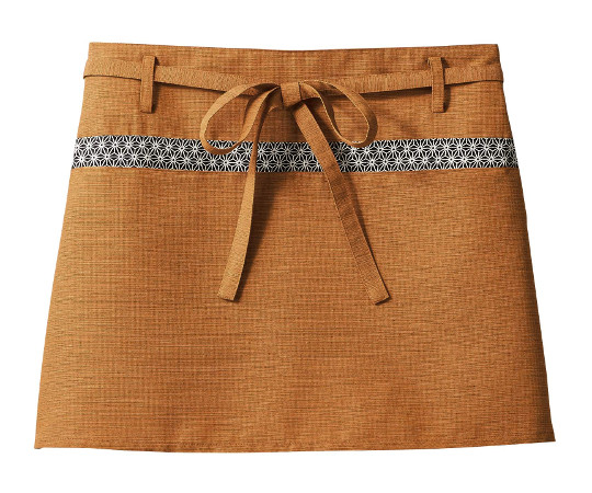 住商モンブラン サロンエプロン 兼用 オレンジ/黒 和柄 フリー 9-1227 1枚（ご注文単位1枚）【直送品】