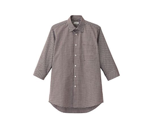 FACE メンズセミワイドカラー七分袖シャツ ブラウン M FB5048M-5 M 1枚（ご注文単位1枚）【直送品】