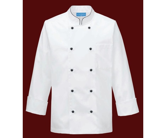 KAZEN コックコート 黒 L 602-75 L 1枚（ご注文単位1枚）【直送品】