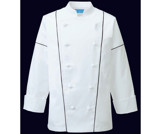 KAZEN コックコート 黒 LL 603-75 LL 1枚（ご注文単位1枚）【直送品】