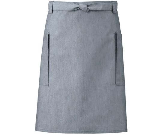 KAZEN 腰下エプロン グレー フリー APK487-11 フリー 1枚（ご注文単位1枚）【直送品】