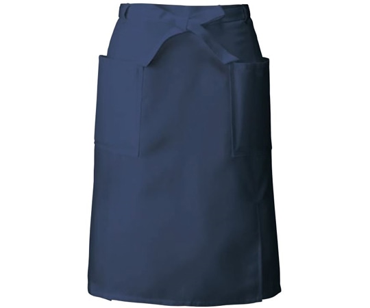 KAZEN 腰下エプロンミドル丈 ネイビー フリー APK488-8 フリー 1枚（ご注文単位1枚）【直送品】