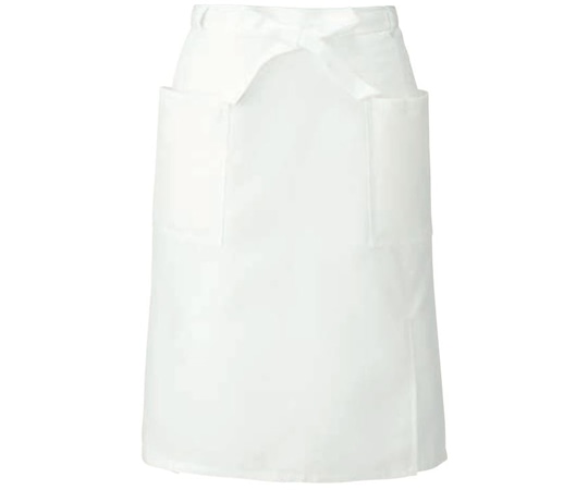 KAZEN 腰下エプロンミドル丈 白 フリー APK488-10 フリー 1枚（ご注文単位1枚）【直送品】