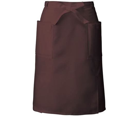 KAZEN 腰下エプロンミドル丈 ブラウン フリー APK488-33 フリー 1枚（ご注文単位1枚）【直送品】