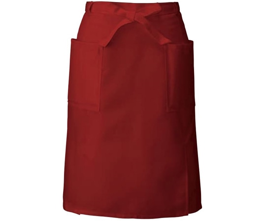 KAZEN 腰下エプロンミドル丈 ワイン フリー APK488-81 フリー 1枚（ご注文単位1枚）【直送品】