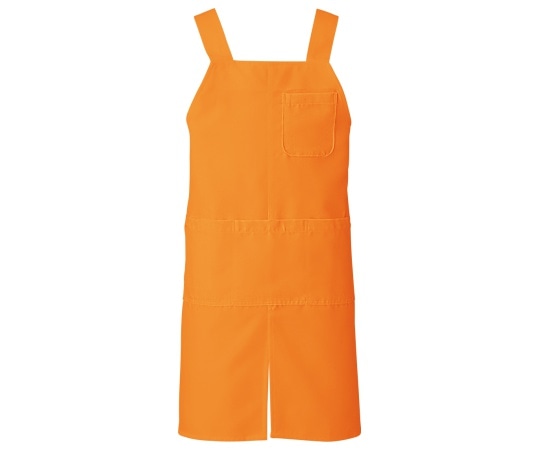 KAZEN 胸当てエプロンH型 オレンジ L APK489-4 L 1枚（ご注文単位1枚）【直送品】