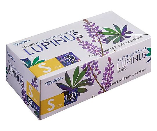 川西工業 ハイブリッドグローブ ルピナス 粉無 150枚 S 2020-S 1箱(ご注文単位1箱)【直送品】