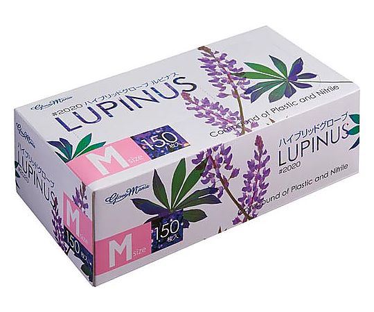 川西工業 ハイブリッドグローブ ルピナス 粉無 150枚 M 2020-M 1箱(ご注文単位1箱)【直送品】